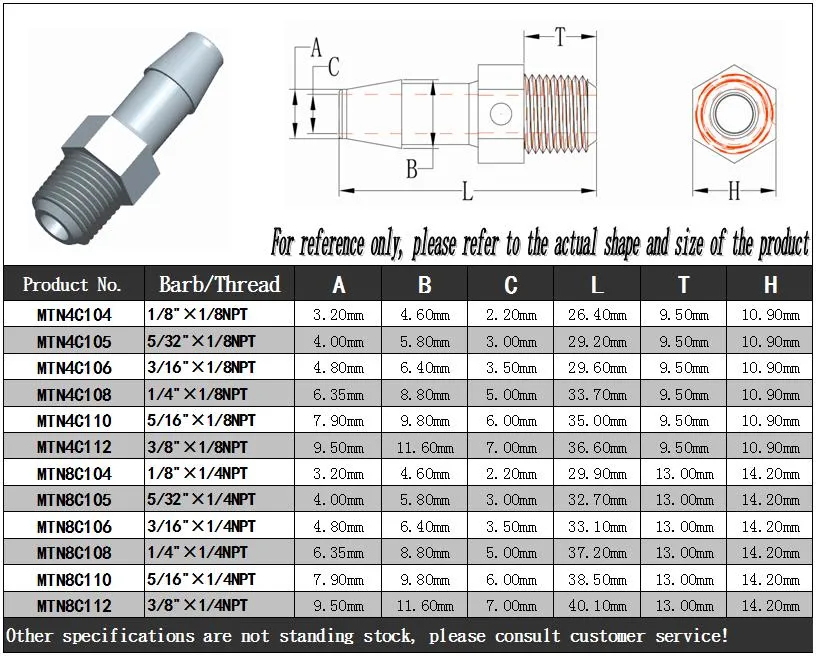 Full Range Tube to Port Bsp/NPT Male Female Thread Hose Barb Plastic Pipe Threaded Fittings