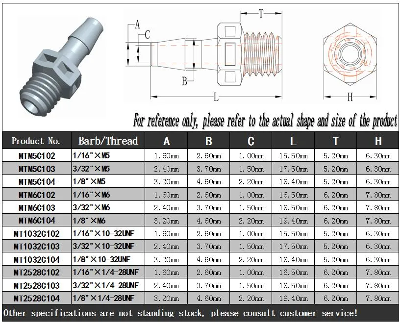 Full Range Tube to Port Bsp/NPT Male Female Thread Hose Barb Plastic Pipe Threaded Fittings