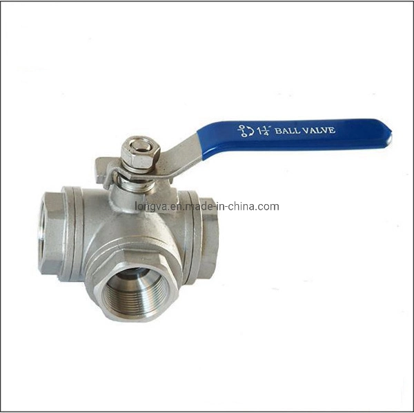 1000wog Stainless Steel L T Type Three Way Ball Valve with Lockable Handle