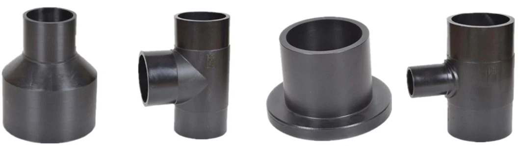 High Quality Water Supply SDR13.6 &amp; SDR17 Plastic Pressure Black Welded Pipe Fitting PE Plumbing Pipe Equal Tee and Fittings HDPE Butt Fusion Weld Pipe Fitting